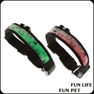 Fashionable Customized LED flashing light dog collar and leash set