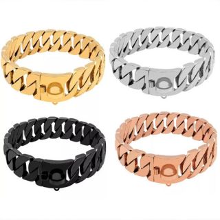 Luxury rose gold pet dog metal buckle hip pop dog collar personalized