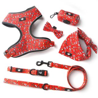Customizable 6 Piece Dog Harness Set Adjustable Sizes Personalized Patterns Logo